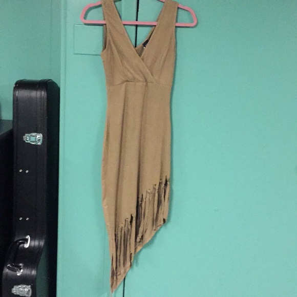 tan fringe dress